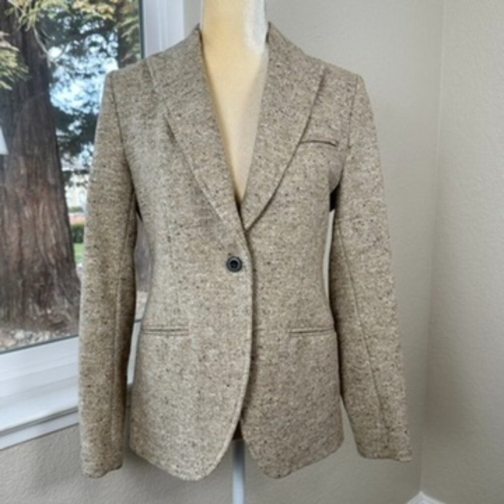 Rook & Raven Wool Blazer Womens 4 Elbow Patch Equestrian Tweed‎ Classic Preppy